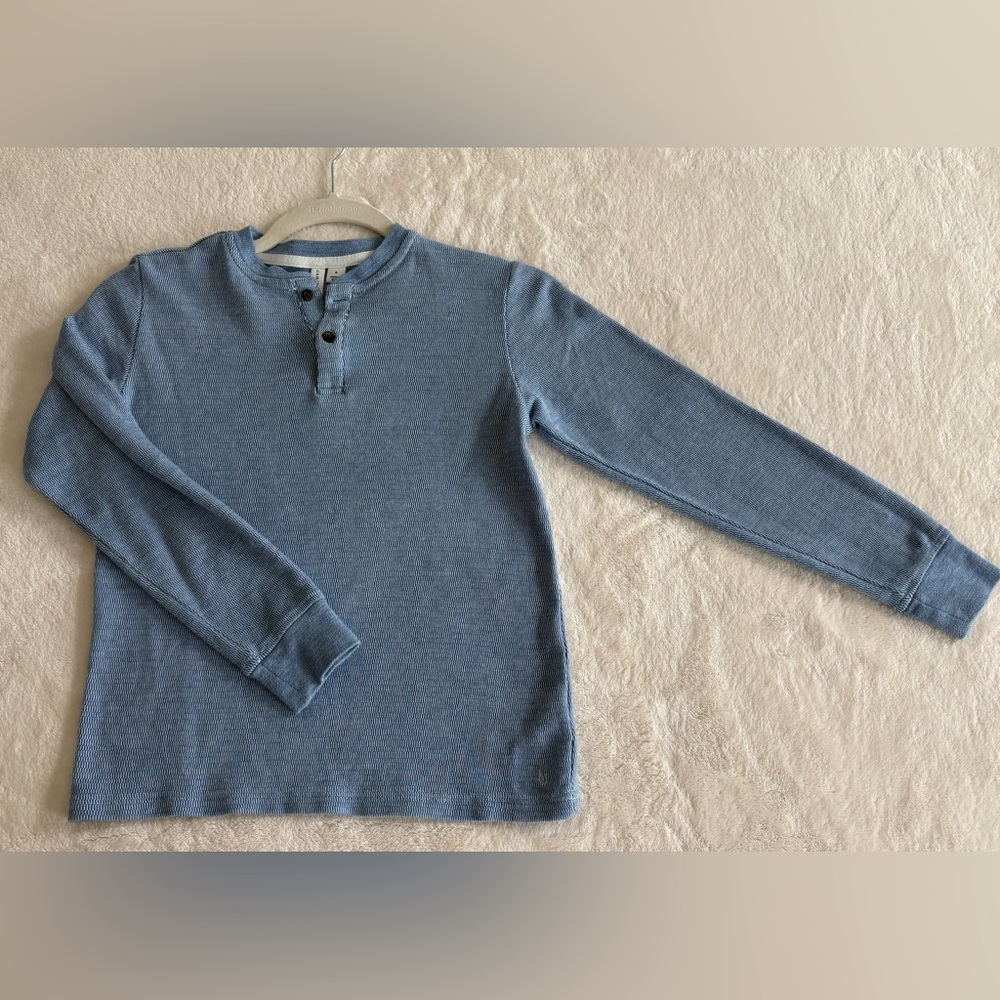 Janie & Jack Textured jacquard Blue Henley